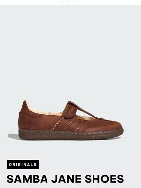 Adidas Samba Jane Brown Leather T-Strap Shoes 8.5 women’s